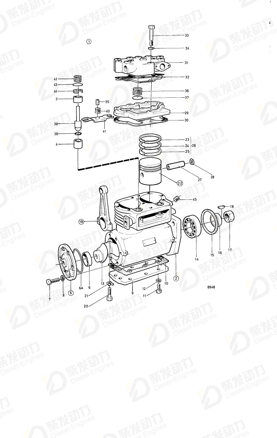 VOLVO Piston ring kit 270613 Drawing